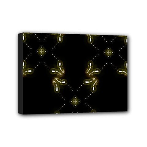 Festive Black Golden Lights  Mini Canvas 7  X 5  by yoursparklingshop