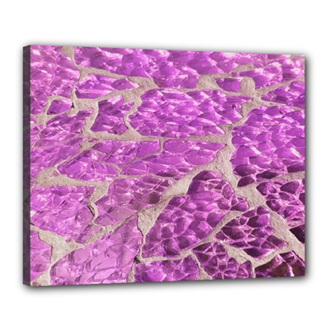 Festive Chic Pink Glitter Stone Canvas 20  X 16  by yoursparklingshop
