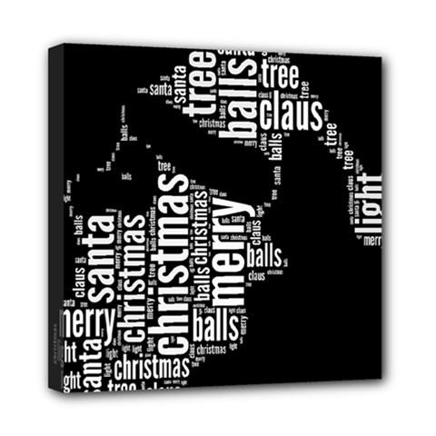 Funny Santa Black And White Typography Mini Canvas 8  X 8  by yoursparklingshop