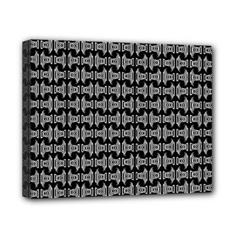 Black White Tiki Pattern Canvas 10  X 8  by BrightVibesDesign