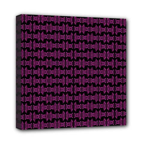 Pink Black Retro Tiki Pattern Mini Canvas 8  X 8  by BrightVibesDesign