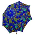 Bright Blue Mod Pop Art  Hook Handle Umbrellas (Small) View2