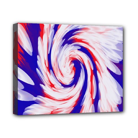 Groovy Red White Blue Swirl Canvas 10  X 8  by BrightVibesDesign