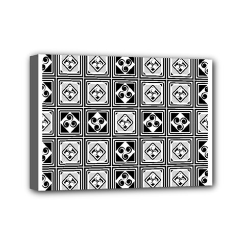 Black And White Mini Canvas 7  X 5  by FunkyPatterns