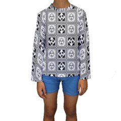 Black And White Kid s Long Sleeve Swimwear by FunkyPatterns
