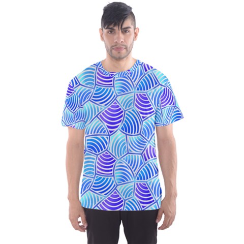 Blue And Purple Glowing Men s Sport Mesh Tee by FunkyPatterns