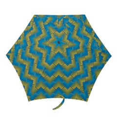 Blue And Yellow Mini Folding Umbrellas by FunkyPatterns