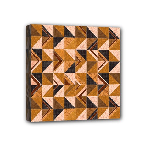 Brown Tiles Mini Canvas 4  X 4  by FunkyPatterns