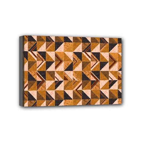 Brown Tiles Mini Canvas 6  X 4  by FunkyPatterns