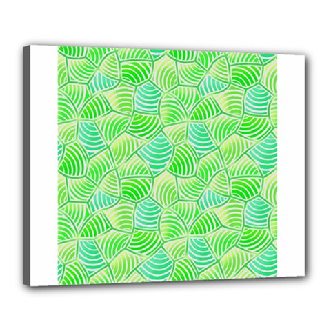 Green Glowing Canvas 20  X 16  by FunkyPatterns