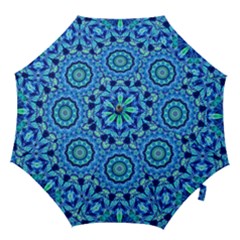 Blue Sea Jewel Mandala Hook Handle Umbrella (medium) by Zandiepants