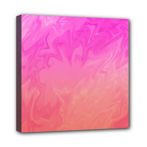 Ombre Pink Orange Mini Canvas 8  X 8  by BrightVibesDesign