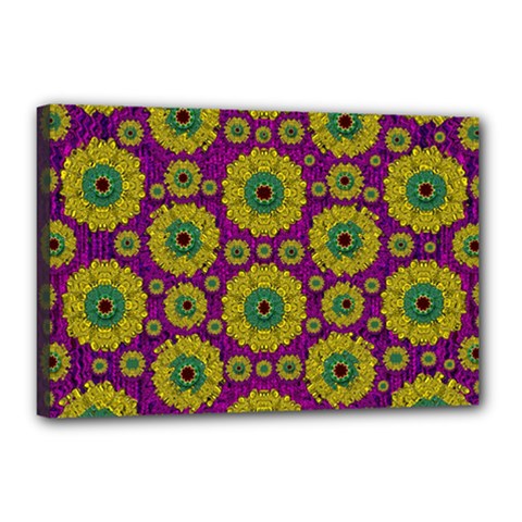 Sunroses Mixed With Stars In A Moonlight Serenade Canvas 18  X 12  by pepitasart