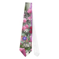 Emma In Flowers I, Little Gray Tabby Kitty Cat Neckties (one Side)  by DianeClancy