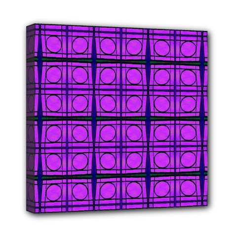 Bright Pink Mod Circles Mini Canvas 8  X 8  by BrightVibesDesign