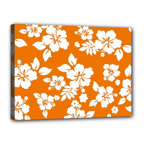 Orange Hawaiian Canvas 16  X 12  by AlohaStore