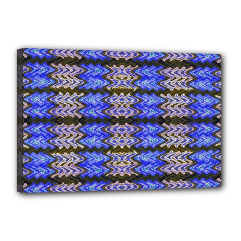 Pattern Tile Blue White Green Canvas 18  X 12  by BrightVibesDesign