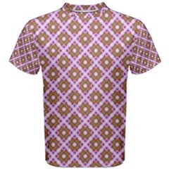 Crisscross Pastel Pink Yellow Men s Cotton Tee by BrightVibesDesign