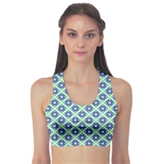 Crisscross Pastel Turquoise Blue Sports Bra by BrightVibesDesign