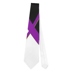 Purple Elegant Lines Neckties (one Side)  by Valentinaart