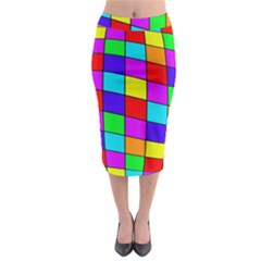 Colorful Cubes Midi Pencil Skirt by Valentinaart