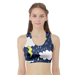 Thunderstorms Sports Bra With Border by BubbSnugg