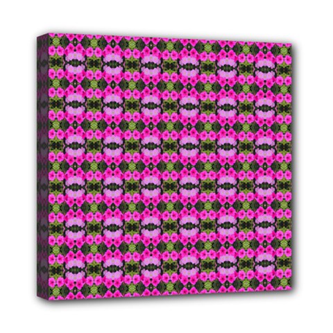 Pretty Pink Flower Pattern Mini Canvas 8  X 8  by BrightVibesDesign