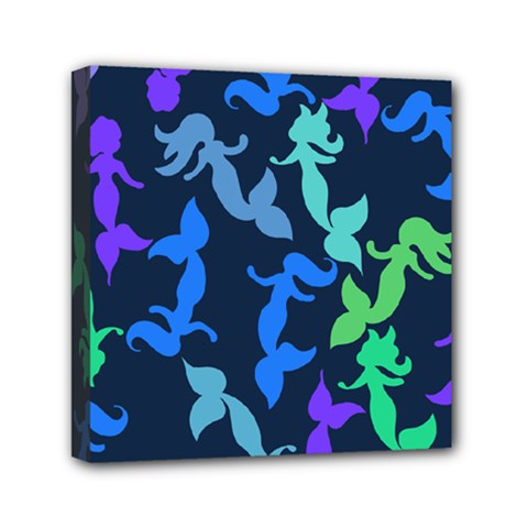 Mermaids Mini Canvas 6  X 6  by BubbSnugg