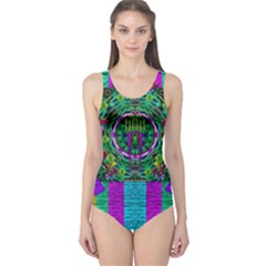 Queen Of The Light One Piece Swimsuit by pepitasart