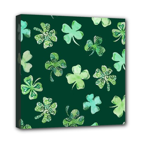 Lucky Shamrocks Mini Canvas 8  X 8  by BubbSnugg