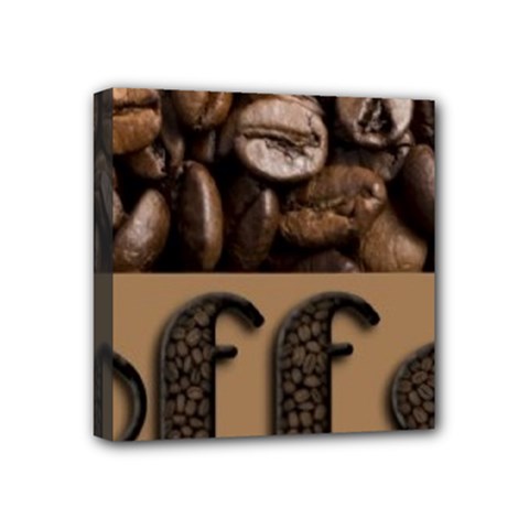 Funny Coffee Beans Brown Typography Mini Canvas 4  X 4  by yoursparklingshop