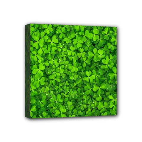 Shamrock Clovers Green Irish St  Patrick Ireland Good Luck Symbol 8000 Sv Mini Canvas 4  X 4  by yoursparklingshop
