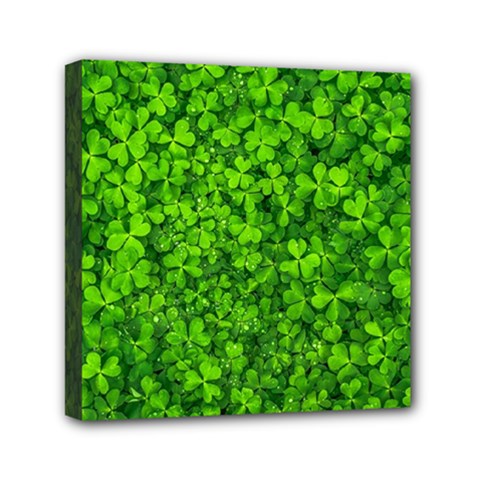 Shamrock Clovers Green Irish St  Patrick Ireland Good Luck Symbol 8000 Sv Mini Canvas 6  X 6  by yoursparklingshop