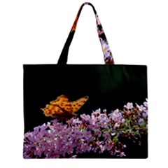 Butterfly Sitting On Flowers Zipper Mini Tote Bag by picsaspassion