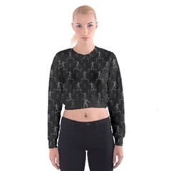 Surfing Motif Pattern Women s Cropped Sweatshirt by dflcprintsclothing