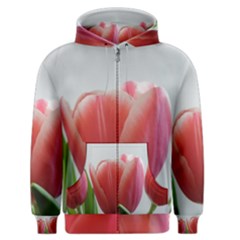 Red Tulips Men s Zipper Hoodie by picsaspassion