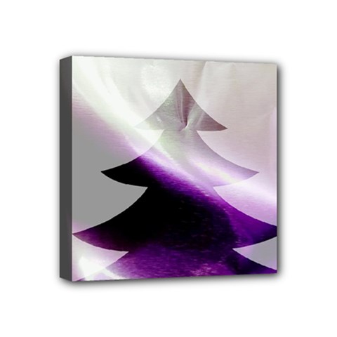 Purple Christmas Tree Mini Canvas 4  X 4  by yoursparklingshop