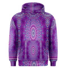 India Ornaments Mandala Pillar Blue Violet Men s Pullover Hoodie by EDDArt