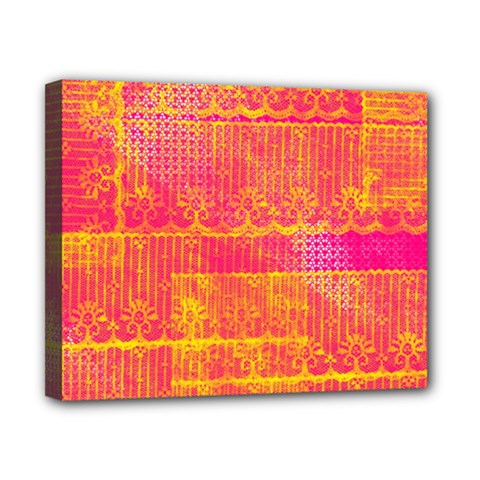 Yello And Magenta Lace Texture Canvas 10  X 8  by DanaeStudio
