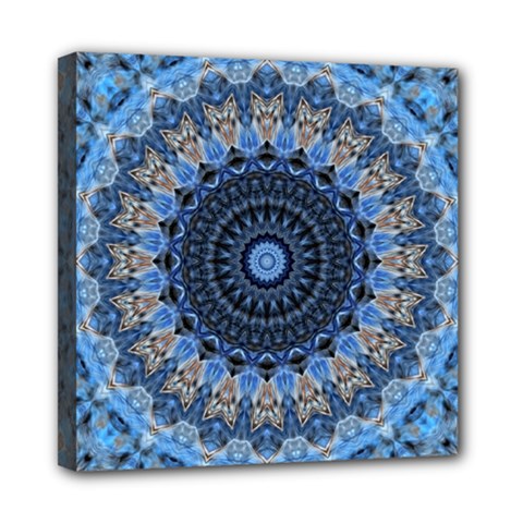 Feel Blue Mandala Mini Canvas 8  X 8  by designworld65