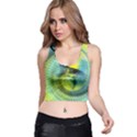 Light Blue Yellow Abstract Fractal Racer Back Crop Top View1