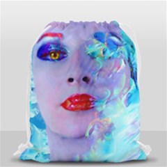 Swimming Into The Blue Drawstring Bag (small) by icarusismartdesigns