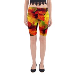 Indian Summer Cubes Yoga Cropped Leggings by designworld65