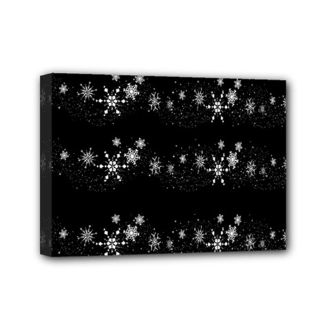 Black Elegant  Xmas Design Mini Canvas 7  X 5  by Valentinaart