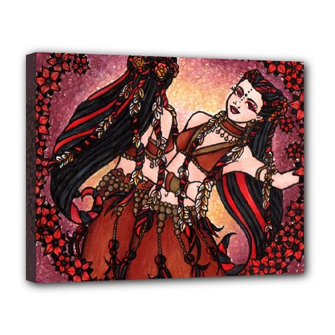 Gemini Tribal Twins Canvas 14  X 11  by BubbSnugg