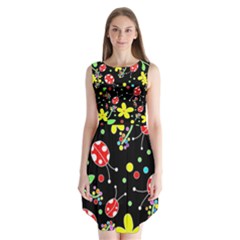 Flowers And Ladybugs Sleeveless Chiffon Dress   by Valentinaart