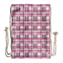 Pink plaid pattern Drawstring Bag (Large) View2