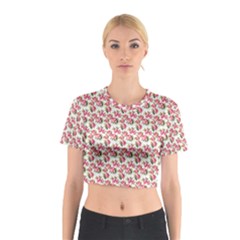 Gorgeous Pink Flower Pattern Cotton Crop Top by Brittlevirginclothing