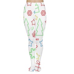 Simple Christmas Pattern Women s Tights by Valentinaart