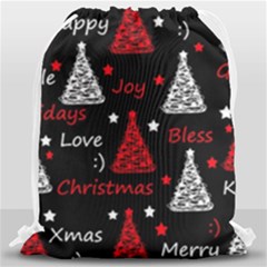 New Year Pattern - Red Drawstring Bag (large) by Valentinaart